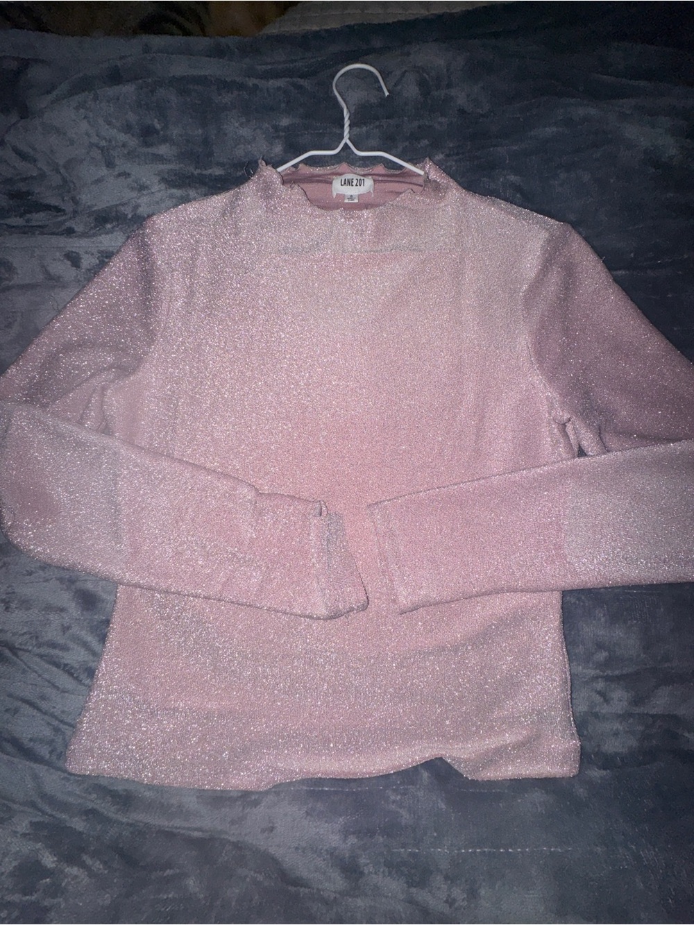 Lane 201 Pink Shimmer Long Sleeve Top